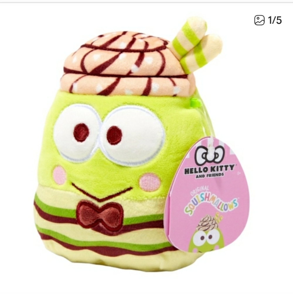 Kids Hello Kitty Keroppi 12" Squishmallow Plush NEW WITH TAGS